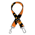 Black Halloween Pumpkin Pattern Print Dog Seat Belt