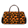 Black Halloween Pumpkin Pattern Print Duffel Bag