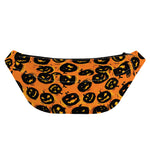 Black Halloween Pumpkin Pattern Print Fanny Pack