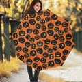 Black Halloween Pumpkin Pattern Print Foldable Umbrella