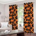 Black Halloween Pumpkin Pattern Print Grommet Curtains