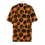 Black Halloween Pumpkin Pattern Print Hawaiian Shirt