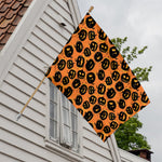 Black Halloween Pumpkin Pattern Print House Flag