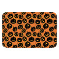 Black Halloween Pumpkin Pattern Print Indoor Door Mat