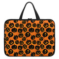 Black Halloween Pumpkin Pattern Print Laptop Sleeve With Handle