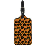 Black Halloween Pumpkin Pattern Print Luggage Tag