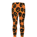 Black Halloween Pumpkin Pattern Print Men's Leggings