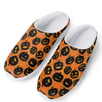 Black Halloween Pumpkin Pattern Print Mesh Casual Shoes
