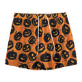 Black Halloween Pumpkin Pattern Print Mesh Shorts