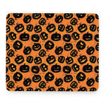 Black Halloween Pumpkin Pattern Print Mouse Pad