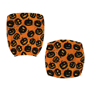 Black Halloween Pumpkin Pattern Print Office Chair Cover