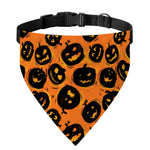 Black Halloween Pumpkin Pattern Print Over The Collar Dog Bandana