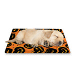 Black Halloween Pumpkin Pattern Print Pet Cooling Mat Cover