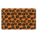 Black Halloween Pumpkin Pattern Print Polyester Doormat