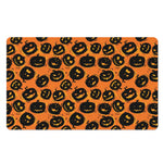 Black Halloween Pumpkin Pattern Print Polyester Doormat