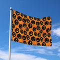 Black Halloween Pumpkin Pattern Print Polyester Flag