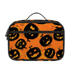 Black Halloween Pumpkin Pattern Print Portable Lunch Bag