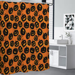 Black Halloween Pumpkin Pattern Print Premium Shower Curtain