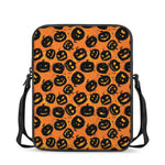 Black Halloween Pumpkin Pattern Print Rectangular Crossbody Bag