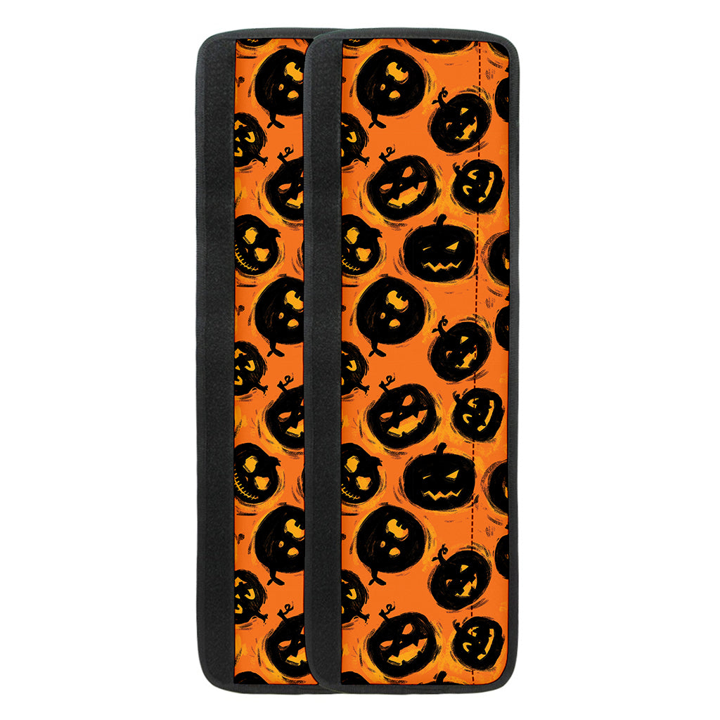 Black Halloween Pumpkin Pattern Print Refrigerator Handle Covers