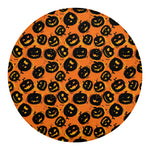 Black Halloween Pumpkin Pattern Print Round Blanket