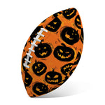 Black Halloween Pumpkin Pattern Print Rugby Ball
