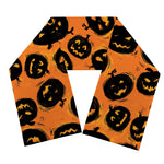 Black Halloween Pumpkin Pattern Print Scarf