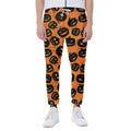 Black Halloween Pumpkin Pattern Print Joggers