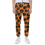 Black Halloween Pumpkin Pattern Print Scuba Joggers