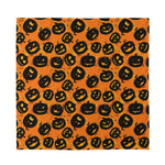 Black Halloween Pumpkin Pattern Print Silk Bandana