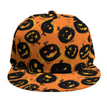 Black Halloween Pumpkin Pattern Print Snapback Cap