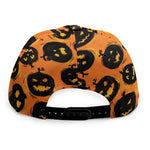 Black Halloween Pumpkin Pattern Print Snapback Cap