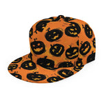 Black Halloween Pumpkin Pattern Print Snapback Cap