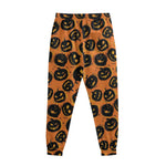 Black Halloween Pumpkin Pattern Print Sweatpants