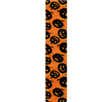 Black Halloween Pumpkin Pattern Print Table Runner