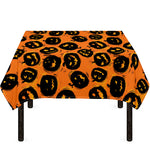 Black Halloween Pumpkin Pattern Print Tablecloth