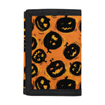 Black Halloween Pumpkin Pattern Print Trifold Wallet