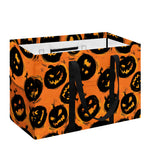 Black Halloween Pumpkin Pattern Print Utility Tote Bag