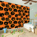 Black Halloween Pumpkin Pattern Print Wall Sticker