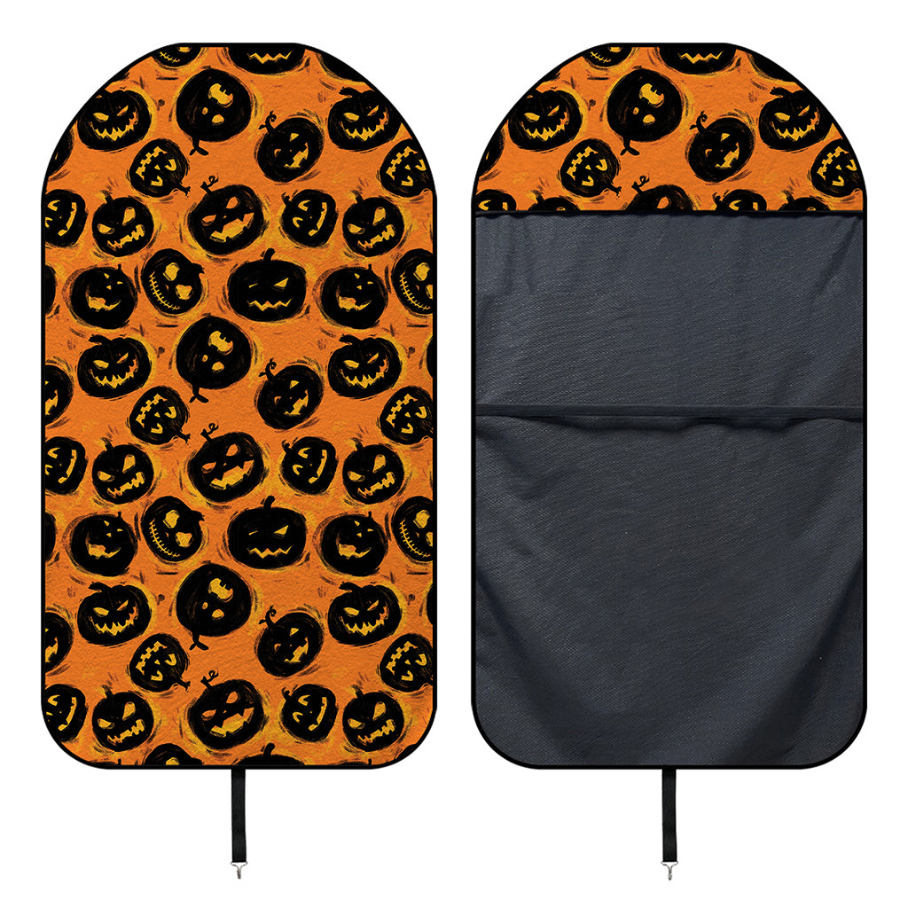Black Halloween Pumpkin Pattern Print Waterproof Car Seat Cover