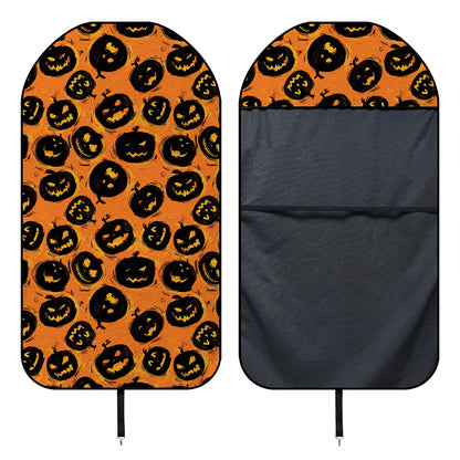 Black Halloween Pumpkin Pattern Print Waterproof Car Seat Cover