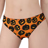 Black Halloween Pumpkin Pattern Print Women's Panties