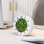 Black Hawaiian Pineapple Pattern Print Alarm Clock