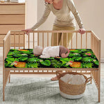 Black Hawaiian Pineapple Pattern Print Baby Crib Sheet