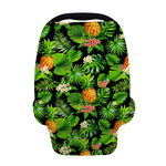 Black Hawaiian Pineapple Pattern Print Baby Seat Cover