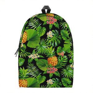 Black Hawaiian Pineapple Pattern Print Backpack