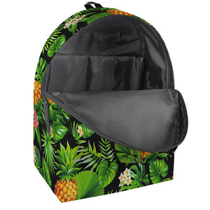 Black Hawaiian Pineapple Pattern Print Backpack