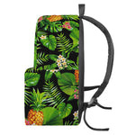 Black Hawaiian Pineapple Pattern Print Backpack