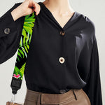 Black Hawaiian Pineapple Pattern Print Bag Strap