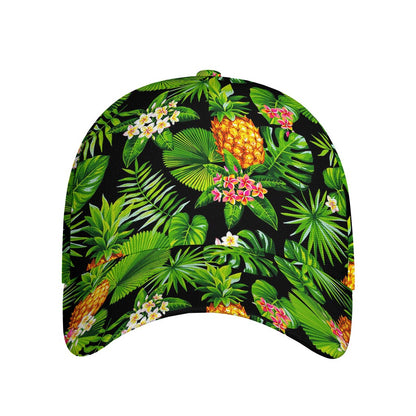 Black Hawaiian Pineapple Pattern Print Baseball Cap